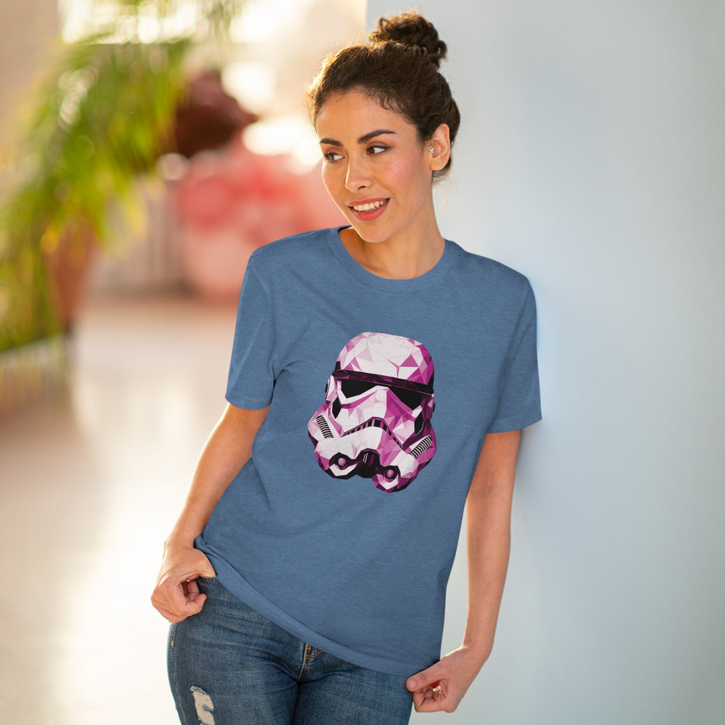 Stormtrooper Polygonal T-Shirt Pink Edition - Embrace Galactic Precision
