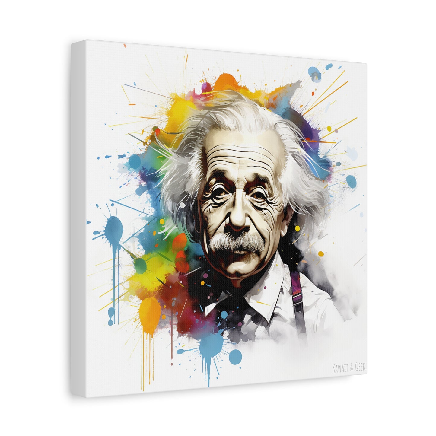 Albert Einstein: Vivid Watercolor Cotton Canvas