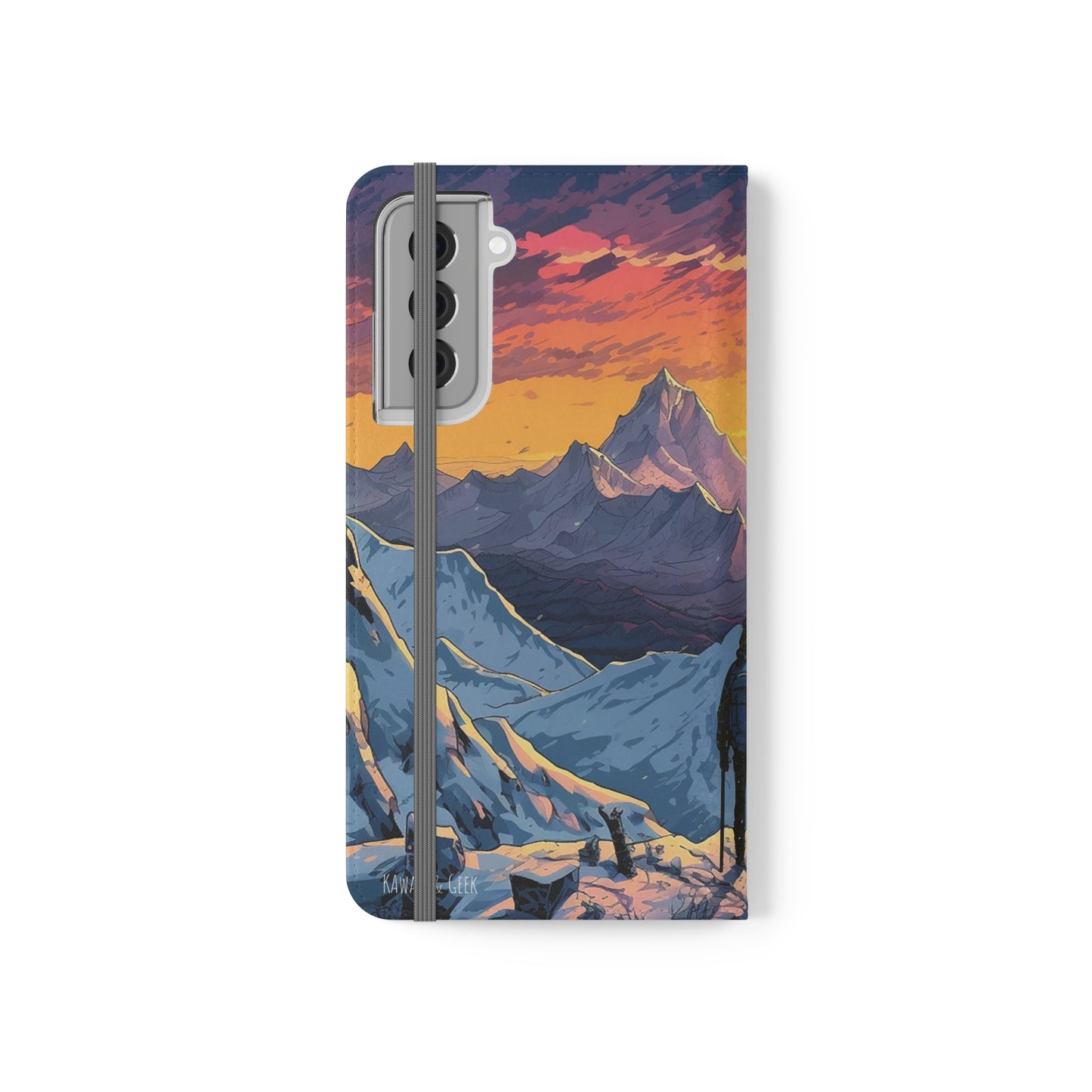 Snowy Mountain Landscape Sunset Flip Phone Case - Embrace the Beauty of Nature on Your Device