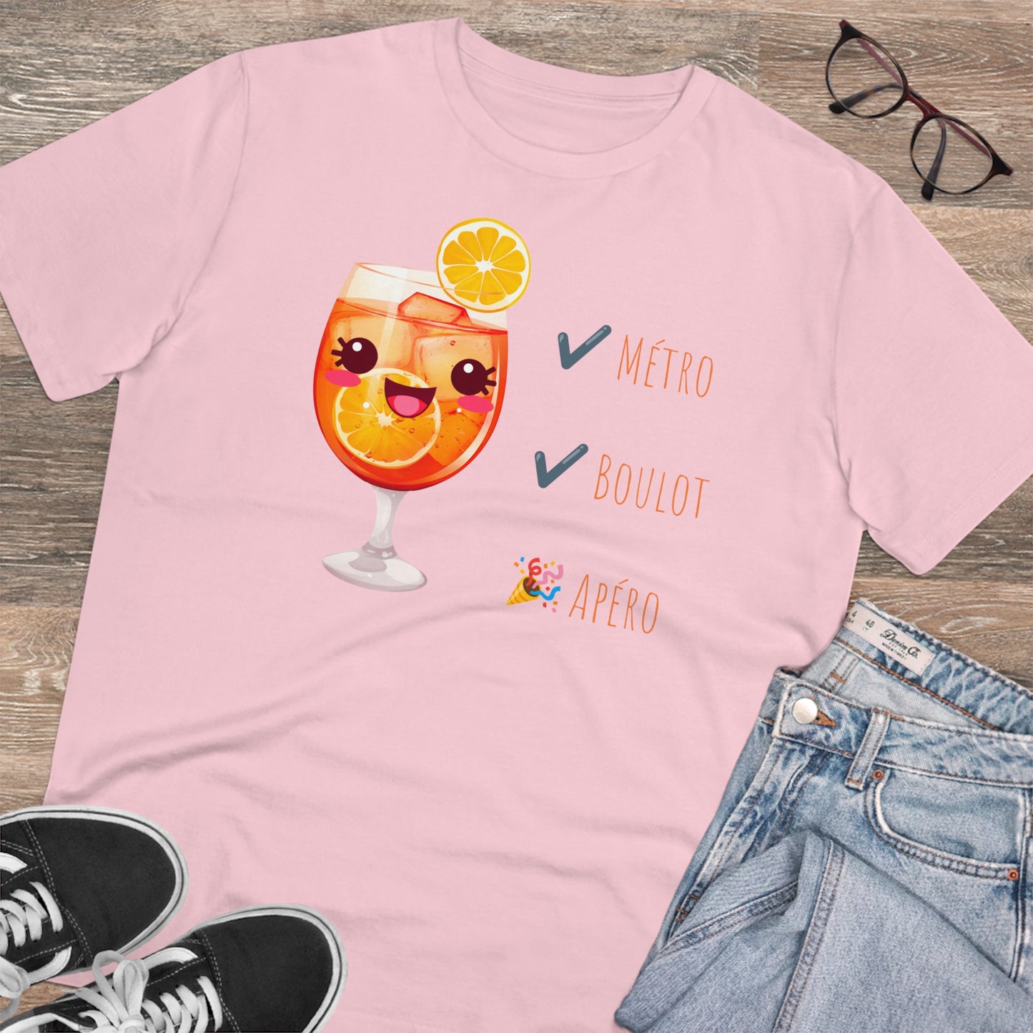Cute Cocktail Glass T-shirt - Métro, Boulot, Apéro