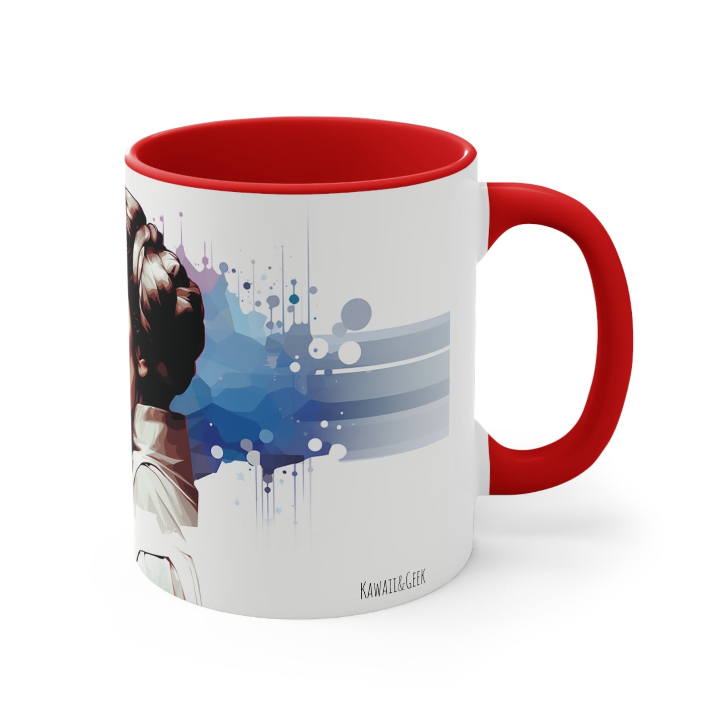 Princess Leia Geometric Bicolor Mug - A Beacon of Hope: Help Me, Obi-Wan Kenobi - Star Wars