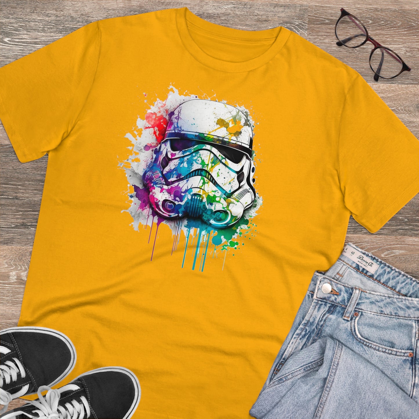 Storm Trooper in Watercolor Style Organic Unisex T-Shirt - Add Some Unique and Eco-Friendly Style to Your Wardrobe