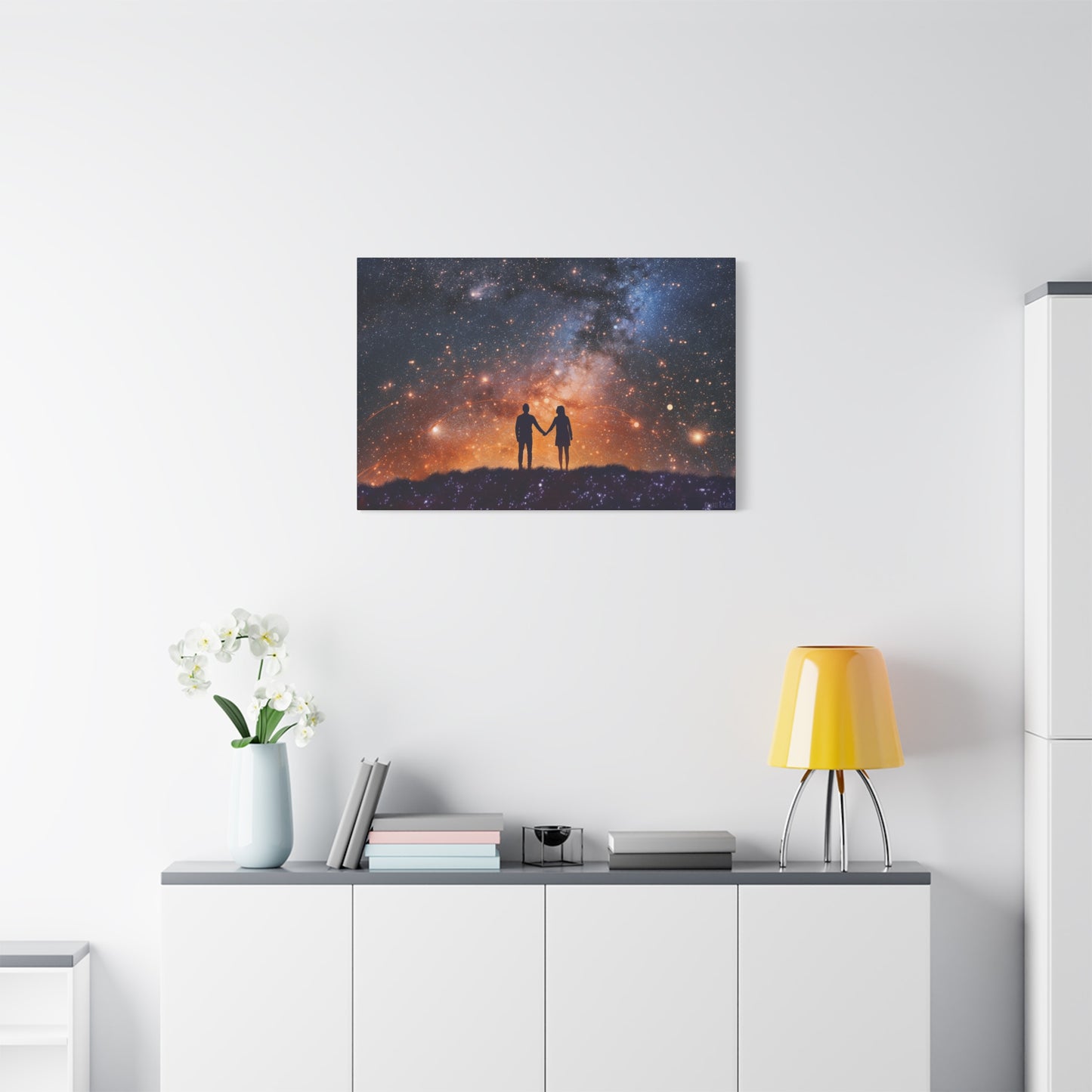 Lovers Night Sky Canvas - Capture the Magic of Love Beneath a Starlit Sky