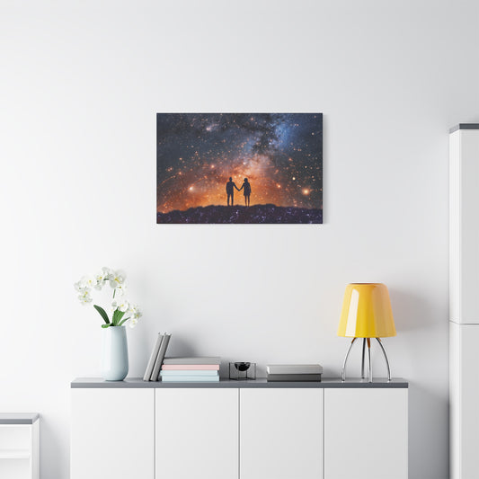 Lovers Night Sky Canvas - Capture the Magic of Love Beneath a Starlit Sky