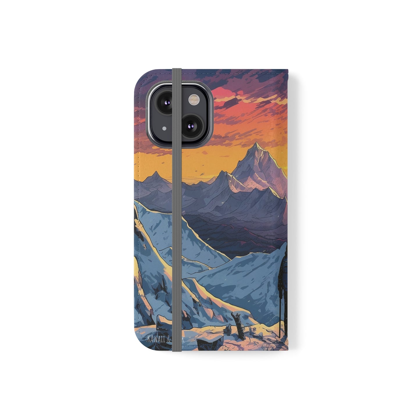 Snowy Mountain Landscape Sunset Flip Phone Case - Embrace the Beauty of Nature on Your Device