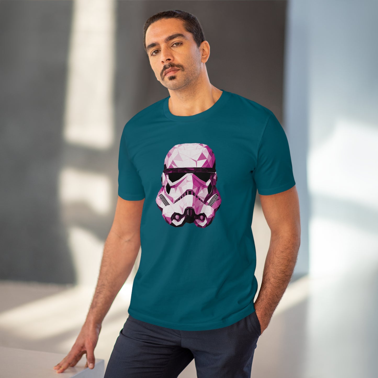 Stormtrooper Polygonal T-Shirt Pink Edition - Embrace Galactic Precision
