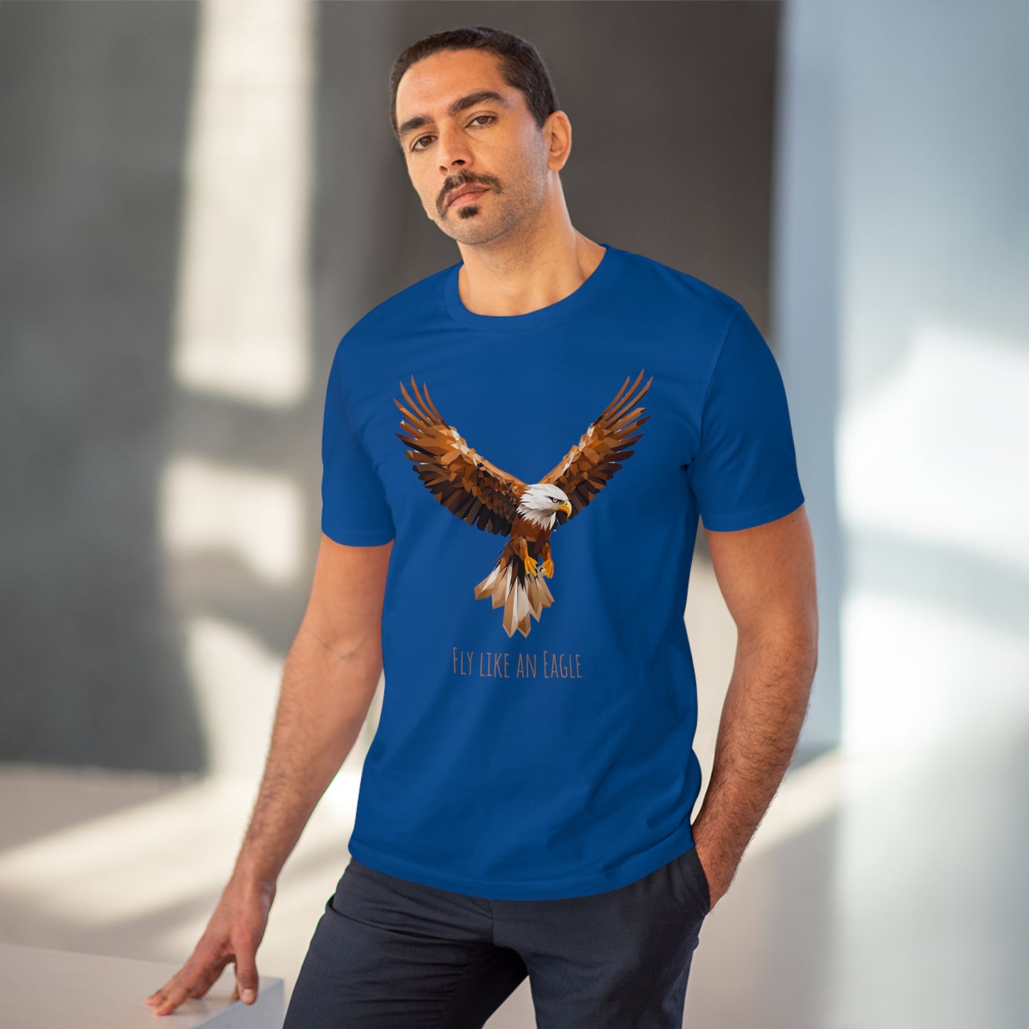 Eco-Friendly Geometric Eagle T-Shirt: "Fly Like An Eagle"