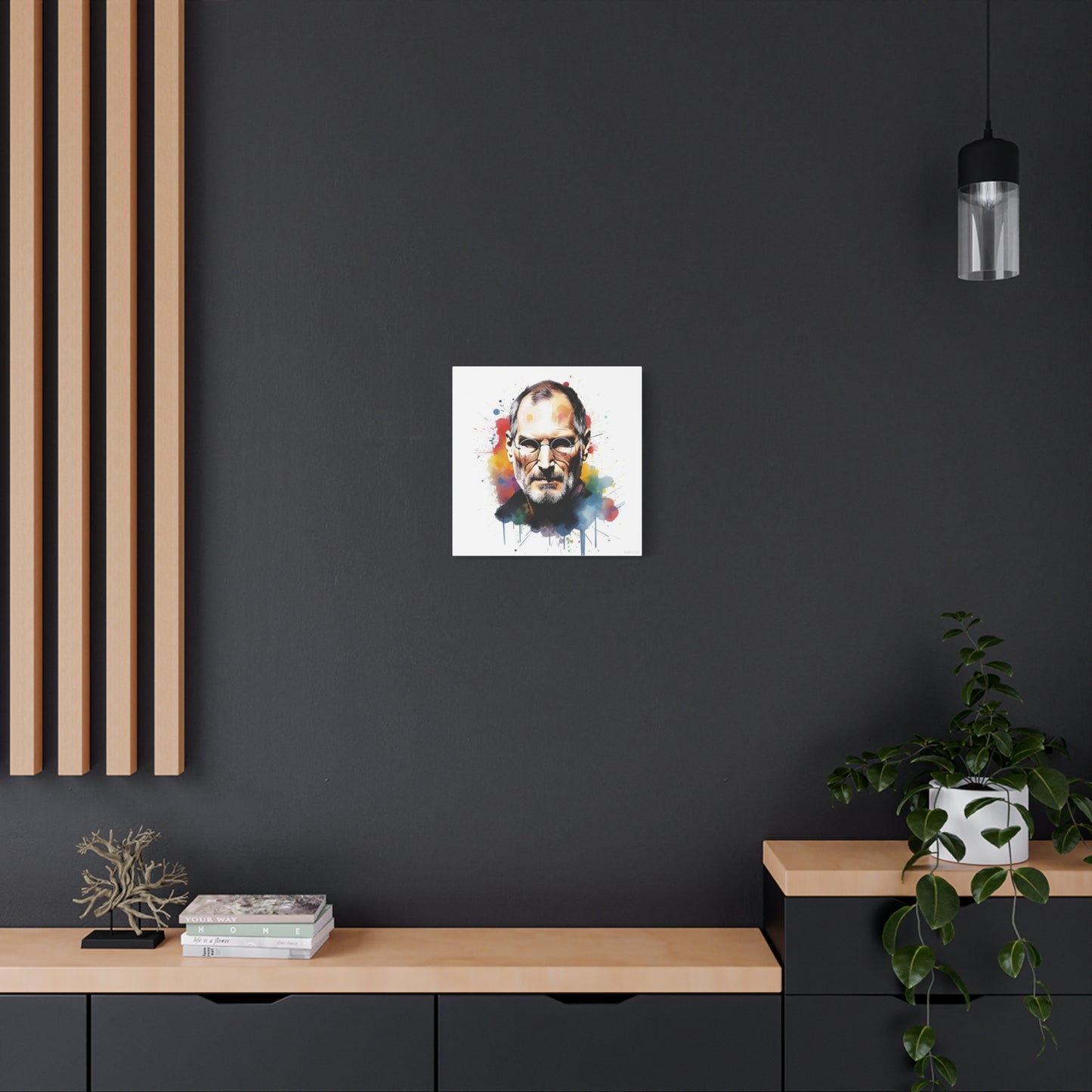 Steve Jobs Watercolor Mastery Cotton Canvas