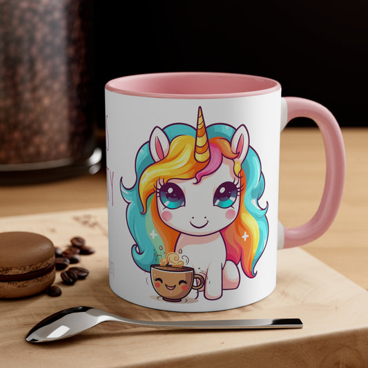 Cute Unicorn Coffee Mug: "Coffee is My Elixir of Beauty!"