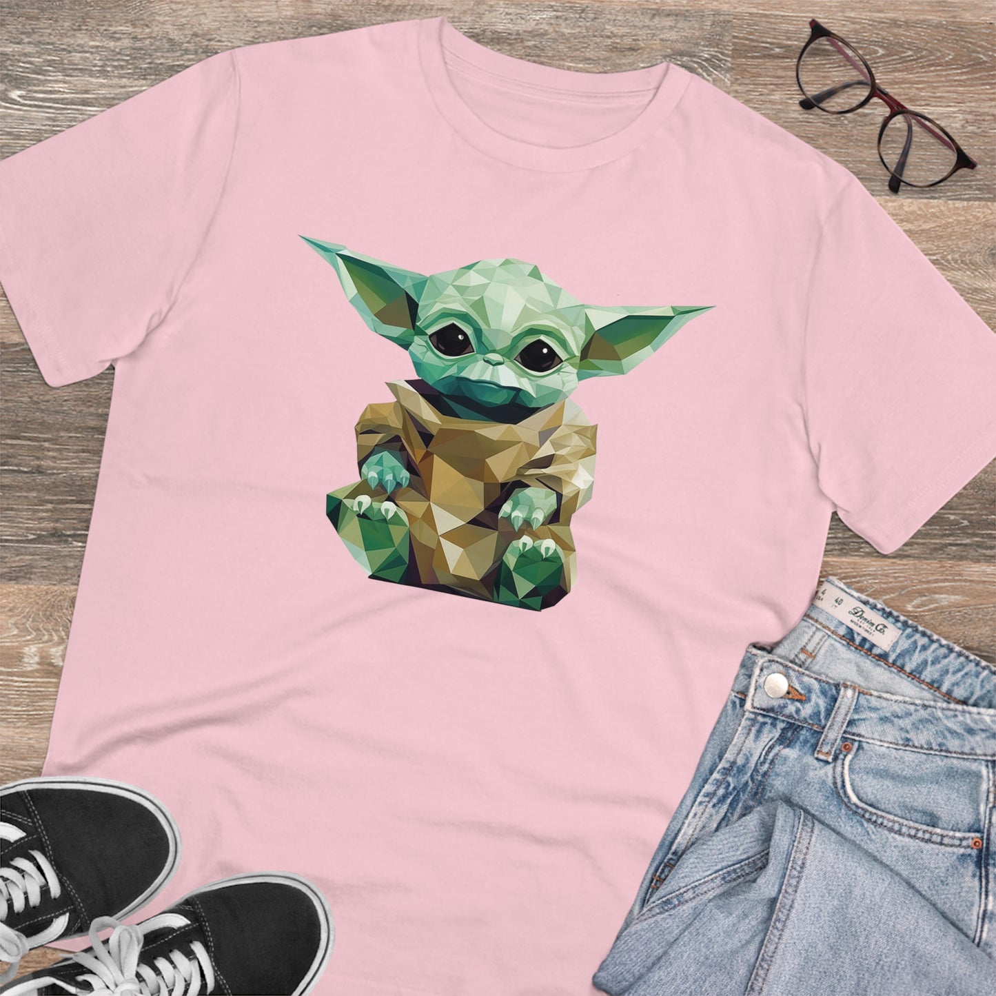 Baby Yoda Grogu Polygonal T-Shirt - Embrace Adorable Force - Star Wars