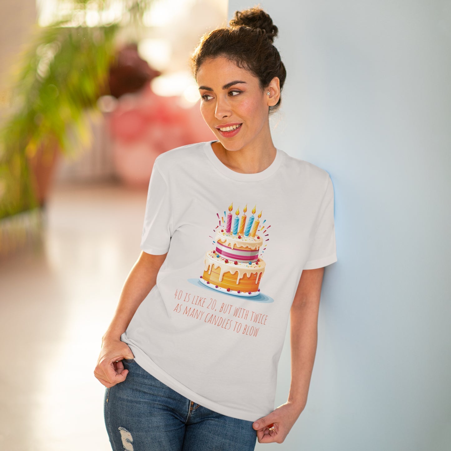 40th Birthday Cake Design T-Shirt : Celebrate in Style and Eco-Friendly