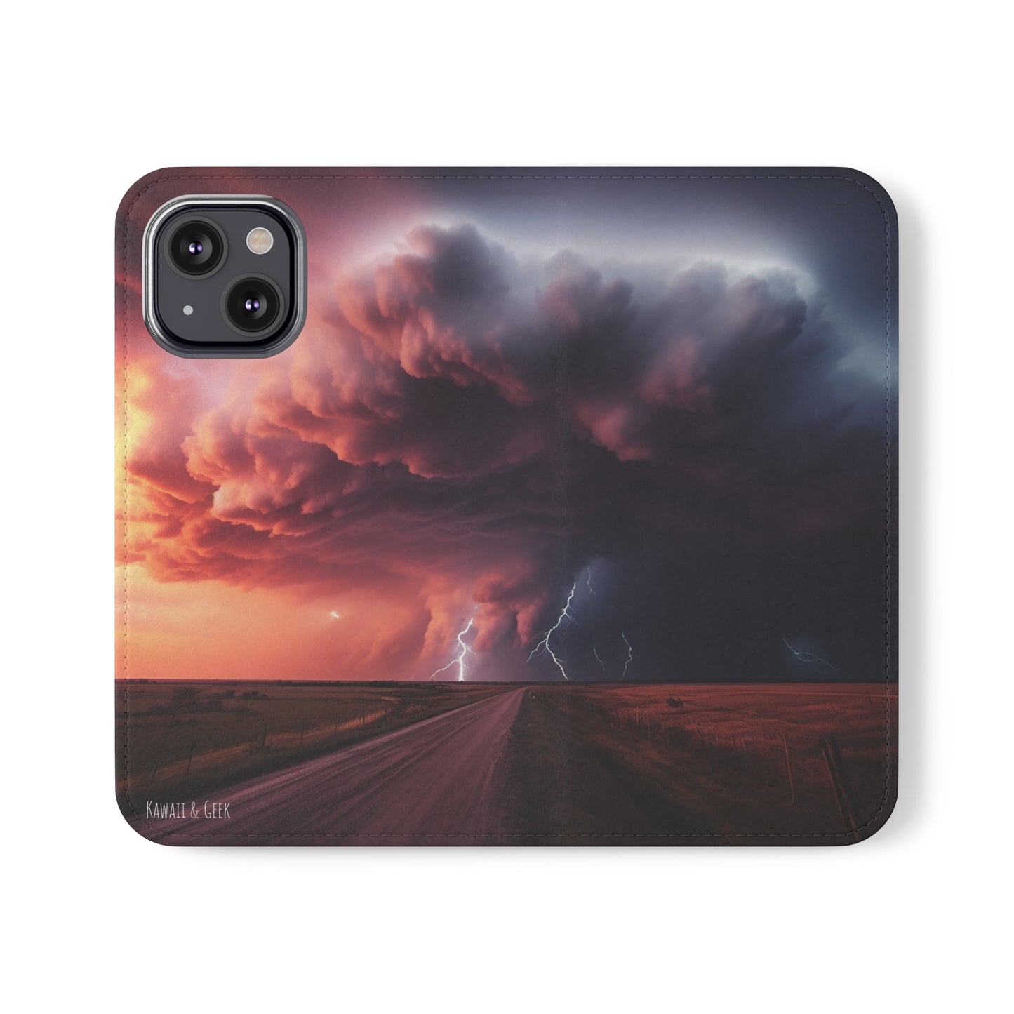 Super Cell Tornado Lightning Flip Phone Case