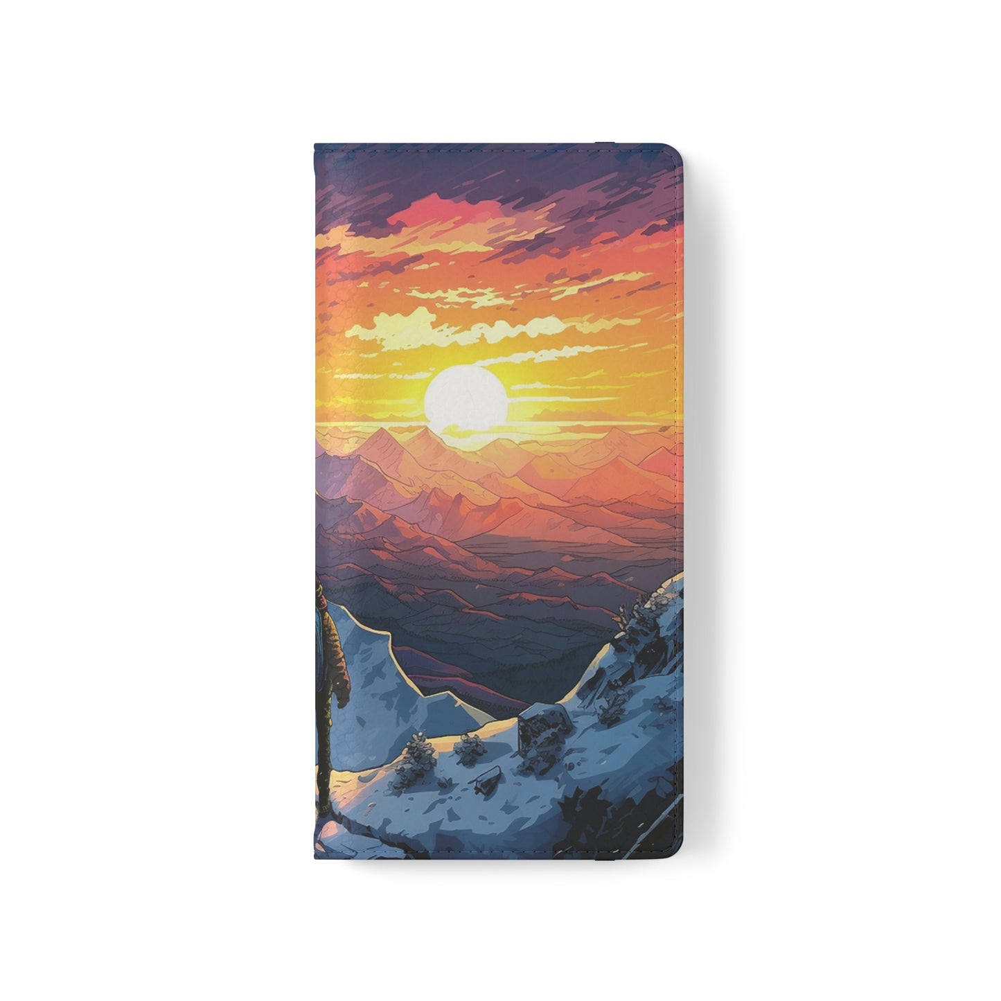 Snowy Mountain Landscape Sunset Flip Phone Case - Embrace the Beauty of Nature on Your Device