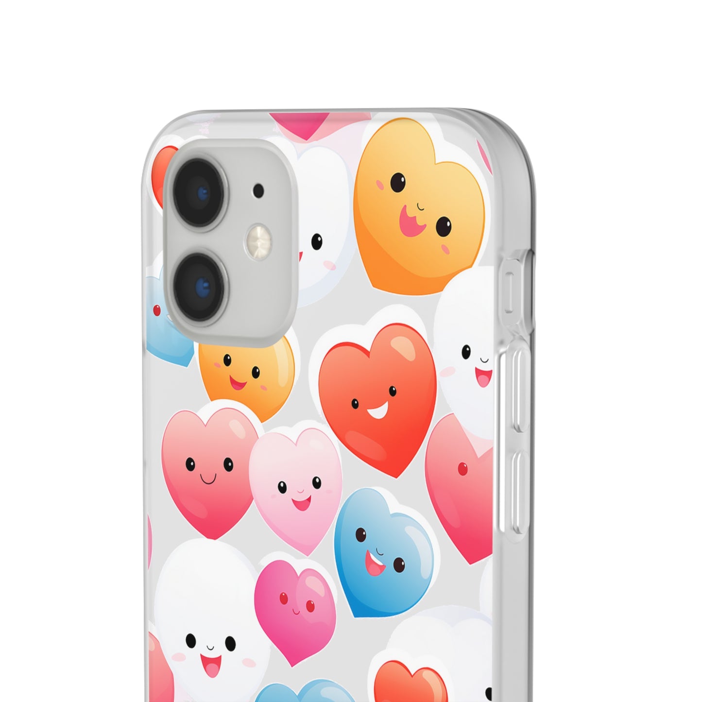 Kawaii Hearts Flexi Transparent Phone Case