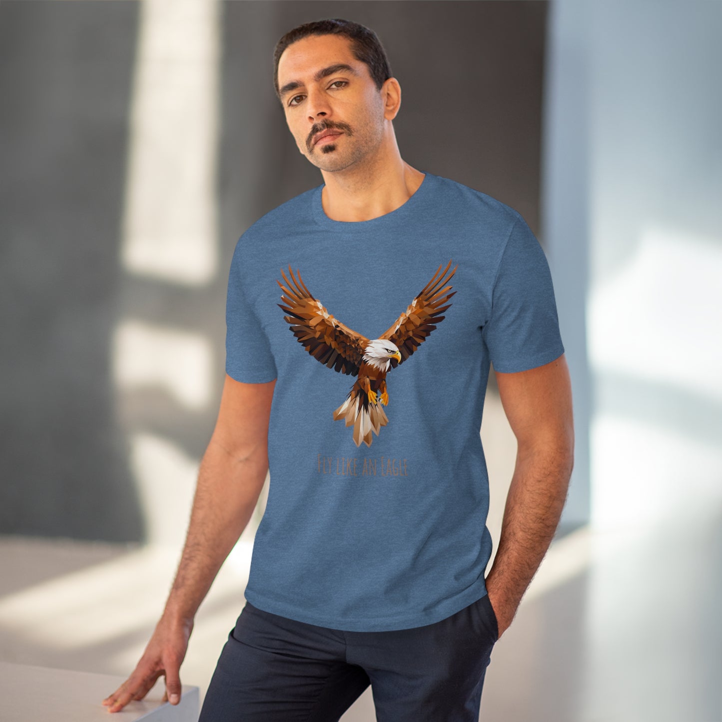 Eco-Friendly Geometric Eagle T-Shirt: "Fly Like An Eagle"