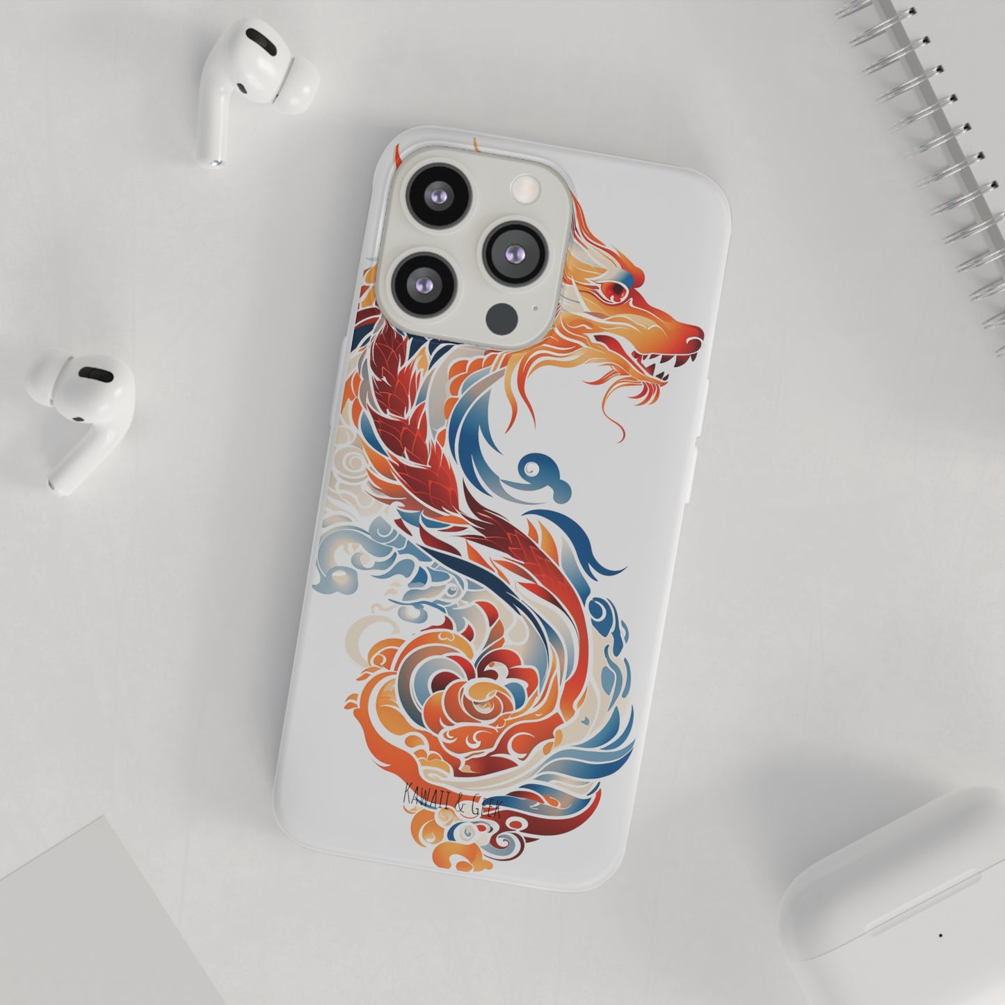 Elegant Chinese Ink Dragon Flexi Transparent Phone Case