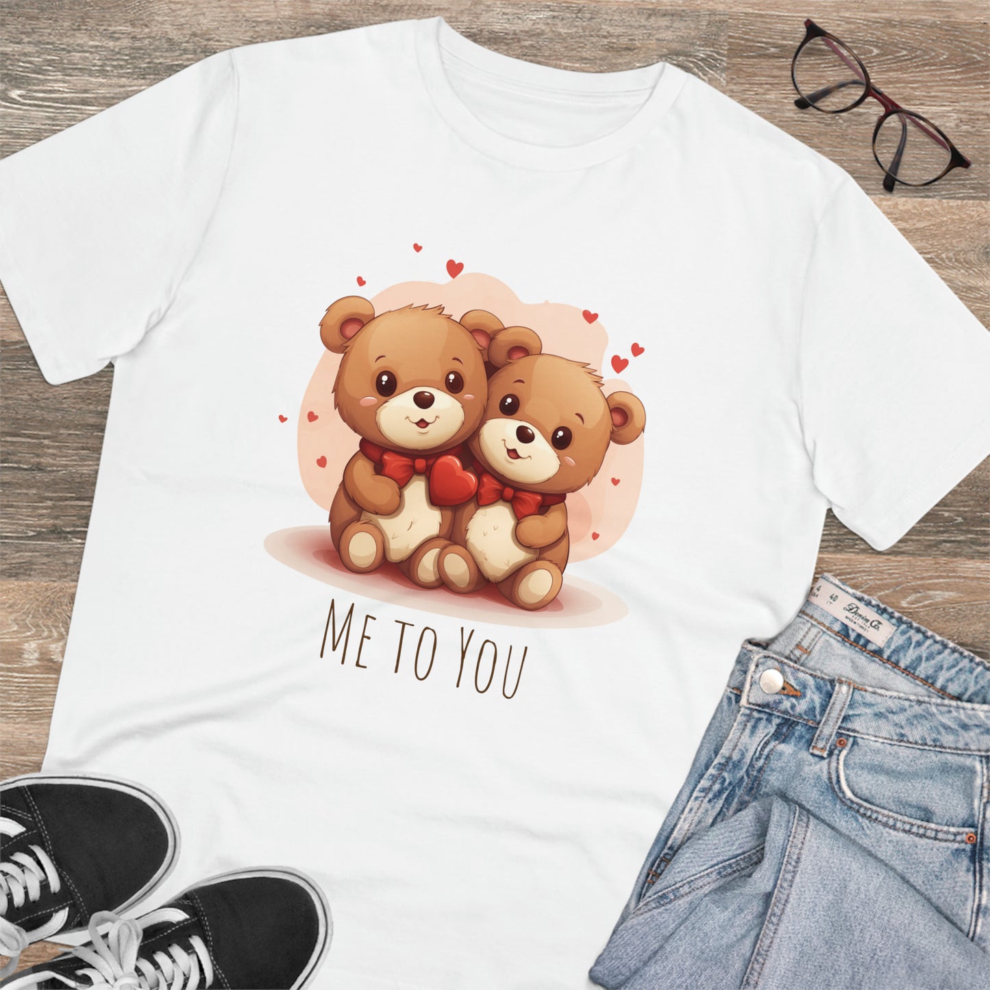 Me to You Teddy Bear Couple Tee - Eco-Friendly Love Shirt - Valentine's Day Special