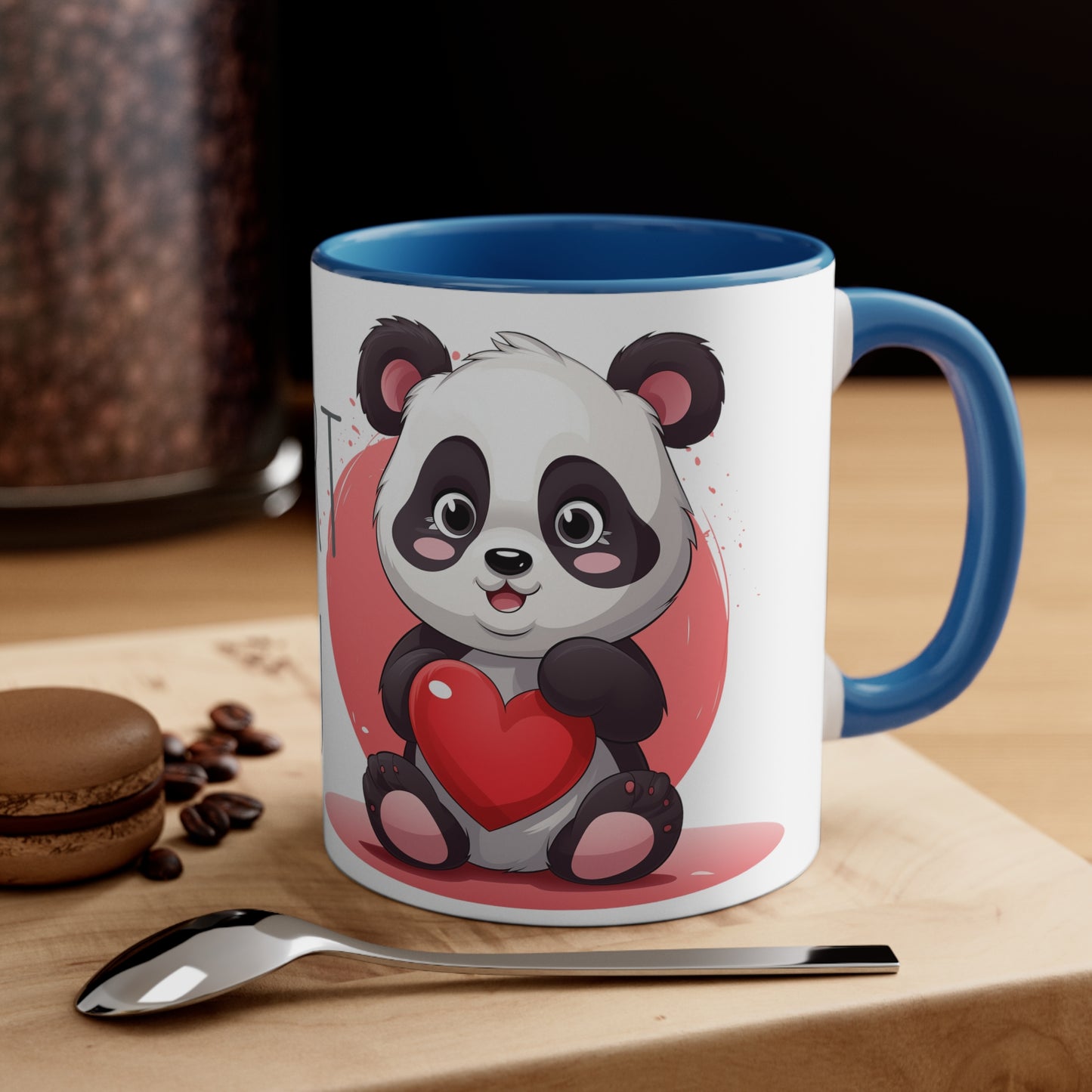Panda Heart Mug - 11oz Bicolor 'My Heart to You' Cup - Valentine's Day