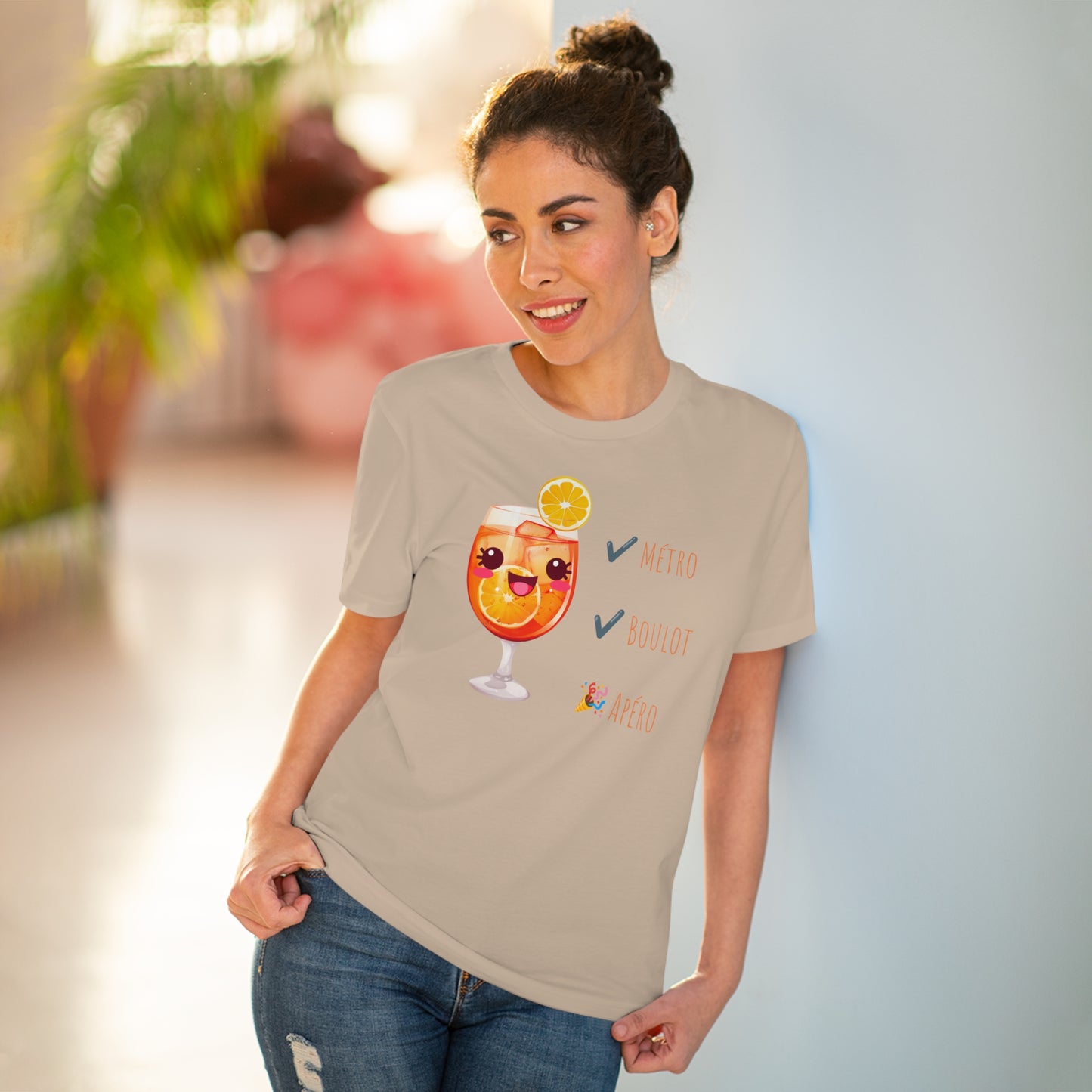 Cute Cocktail Glass T-shirt - Métro, Boulot, Apéro