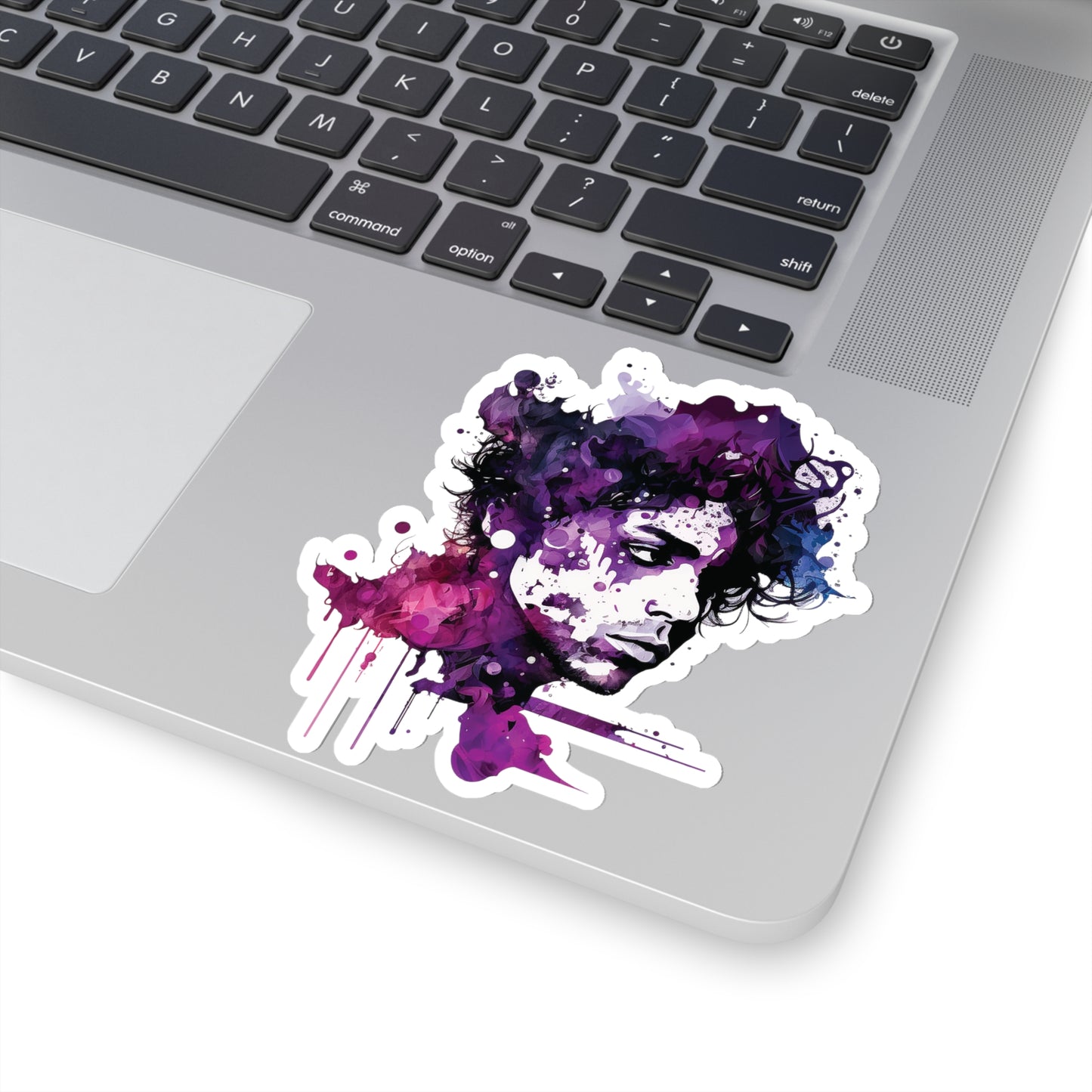 Prince - Love Symbol in Purple Rain Watercolor Style Sticker - Add Some Musical and Colorful Style to Your Tech