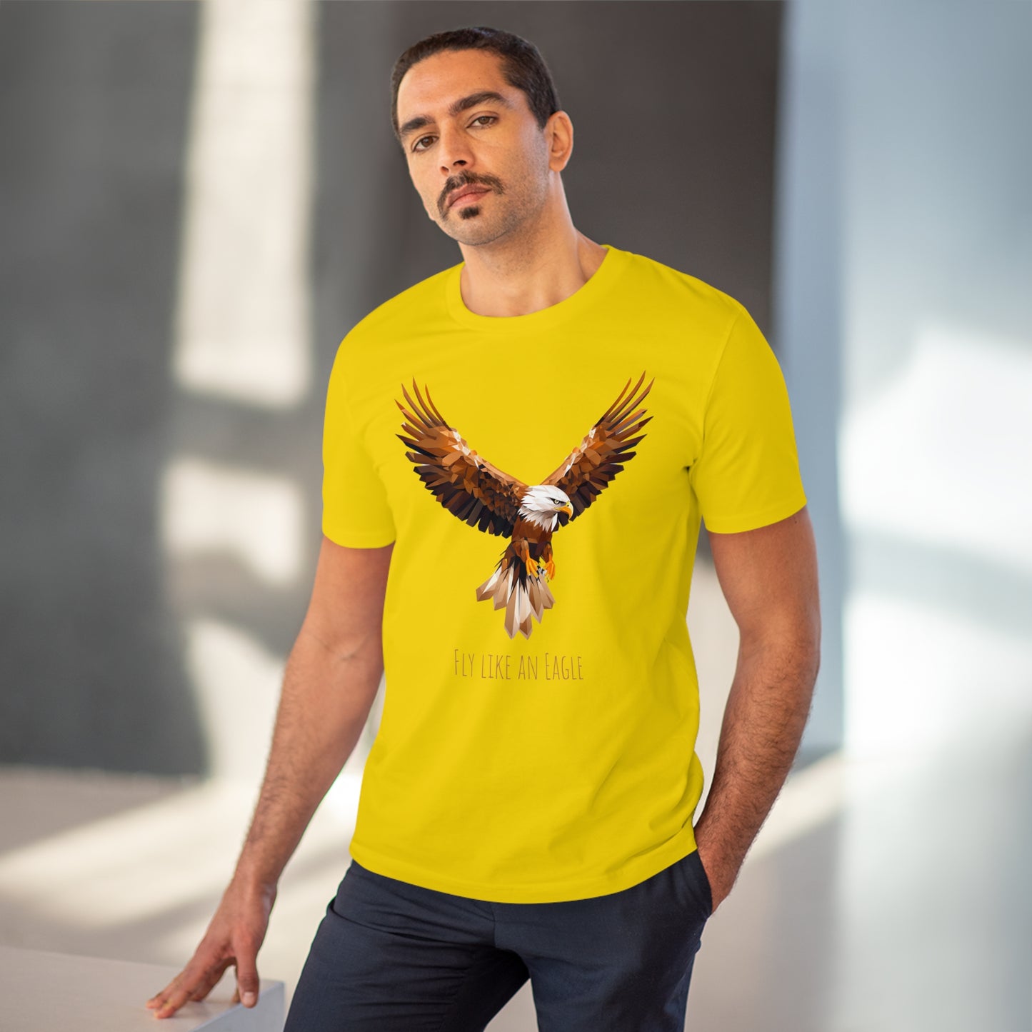 Eco-Friendly Geometric Eagle T-Shirt: "Fly Like An Eagle"