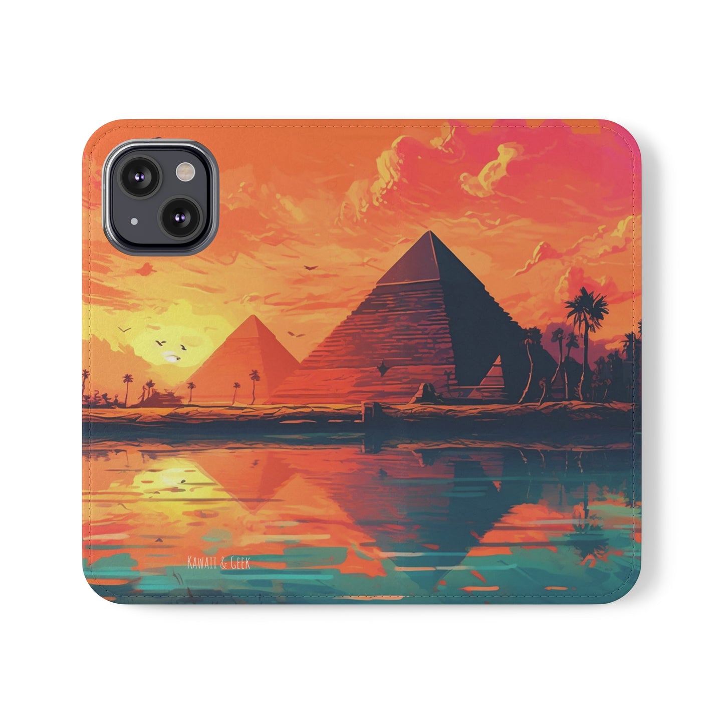 Egyptian Pyramid at Sunset Flip Phone Case - Carry the Mystique of Ancient Egypt with You