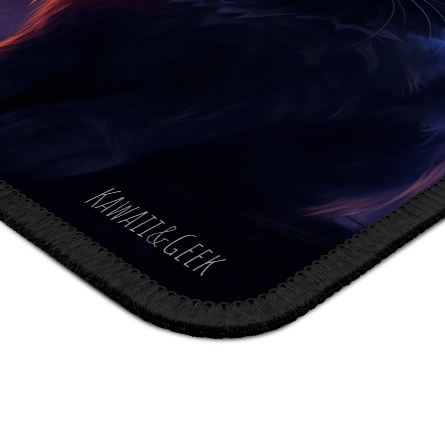 Mouse Pad: Spooky Halloween Cat Silhouetted Against Full Moon
