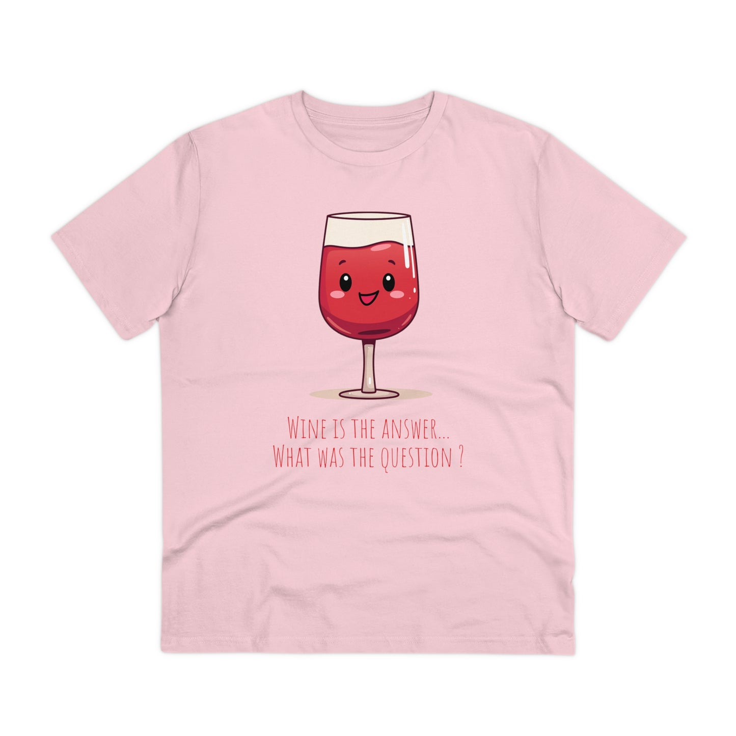 Eco-Friendly 'Wine is the Answer' T-Shirt - Cute Red Wine Design, Unisex