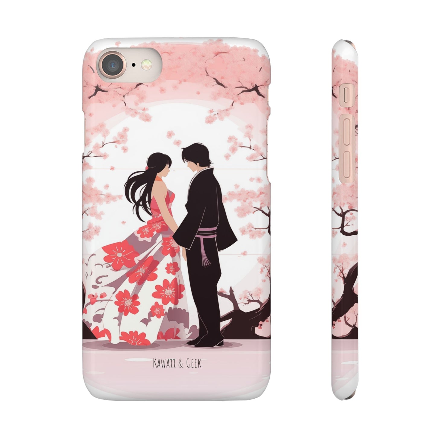 Japanese Blossom Love Premium Phone Case - Valentine's Cherry Tree Design