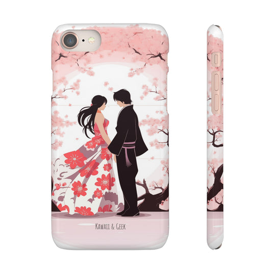 Japanese Blossom Love Premium Phone Case - Valentine's Cherry Tree Design
