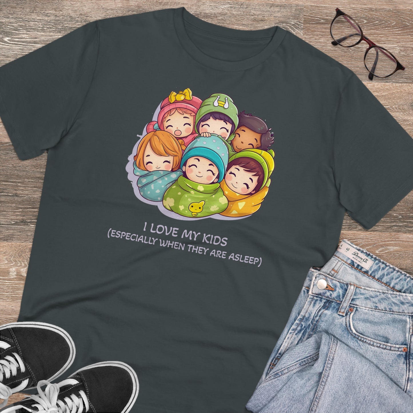 I Love My Kids, Especially When They Are Asleep - Unisex Eco-Friendly T-Shirt - Father's and Mother's Day special