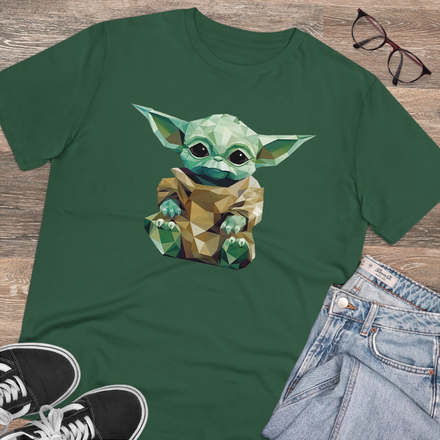 Baby Yoda Grogu Polygonal T-Shirt - Embrace Adorable Force - Star Wars