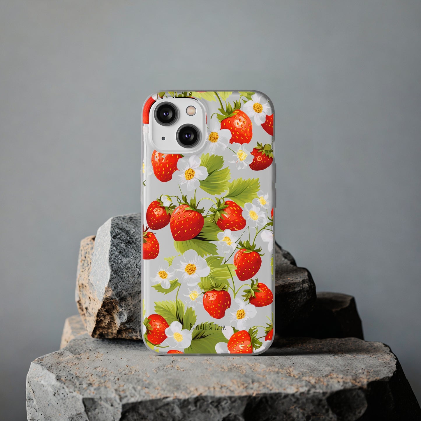 Strawberries & Florals Flexi and Transparent Phone Case