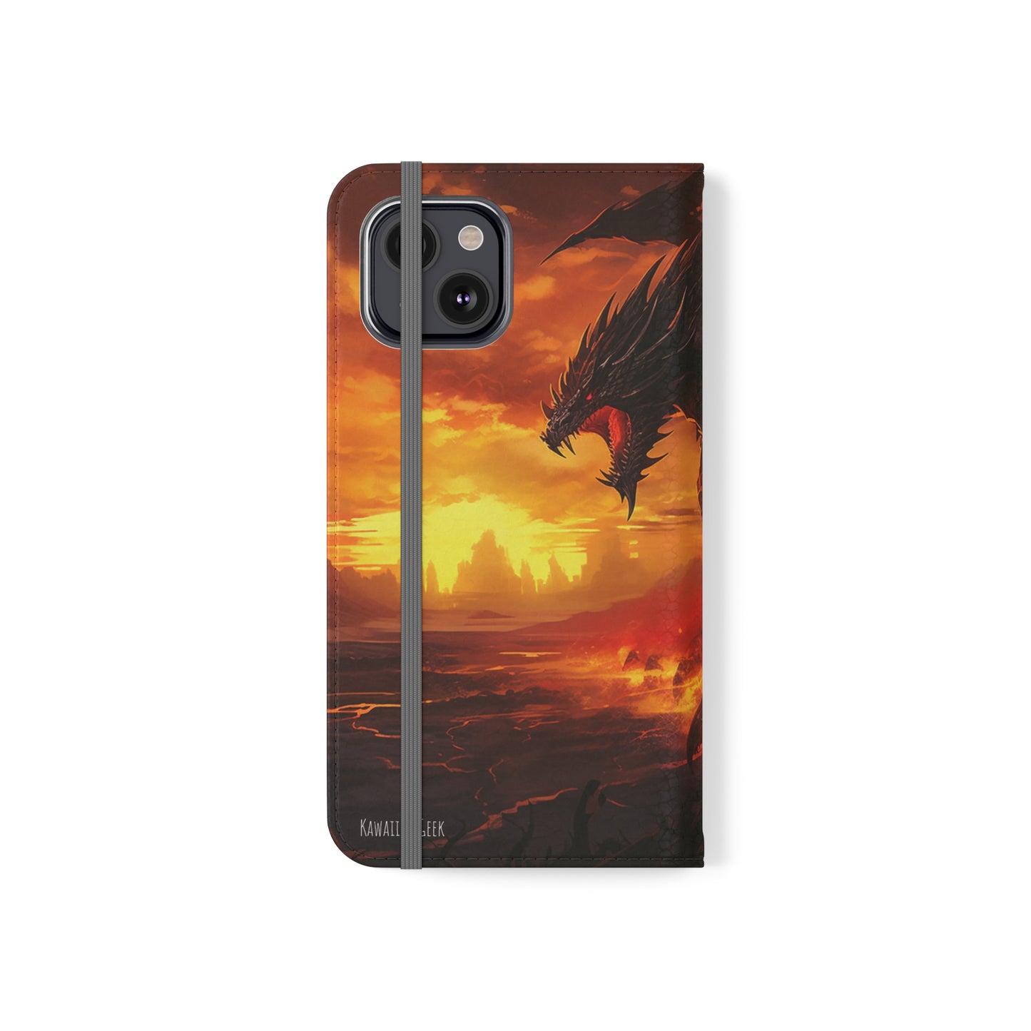 Apocalyptic Red Dragon Flip Phone Case