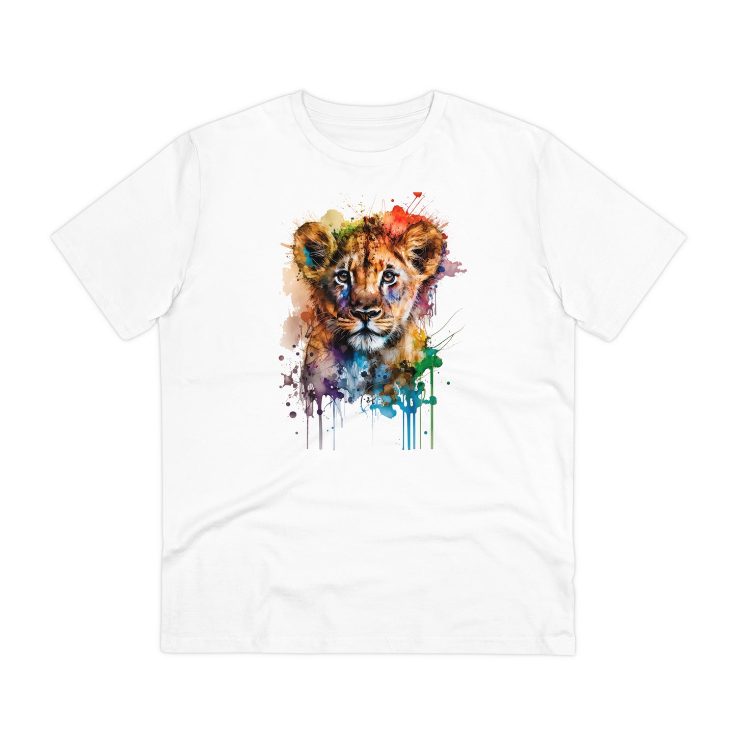 Cute Lion Cub in Watercolor Style Organic Unisex T-Shirt - Add Some Adorable and Eco-Friendly Style to Your Wardrobe