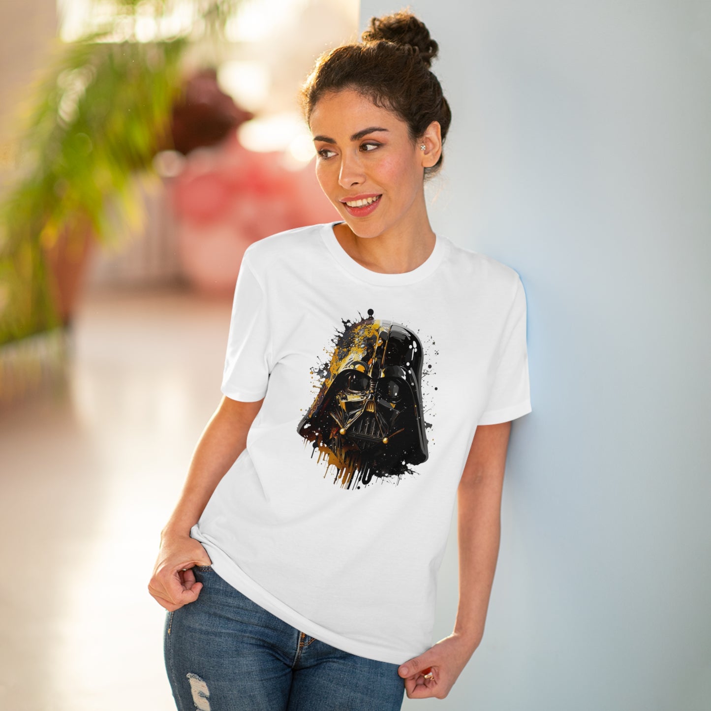 Darth Vader in Watercolor Style Eco-Friendly Unisex T-Shirt - Add Some Artistic and Sustainable Style to Your Wardrobe