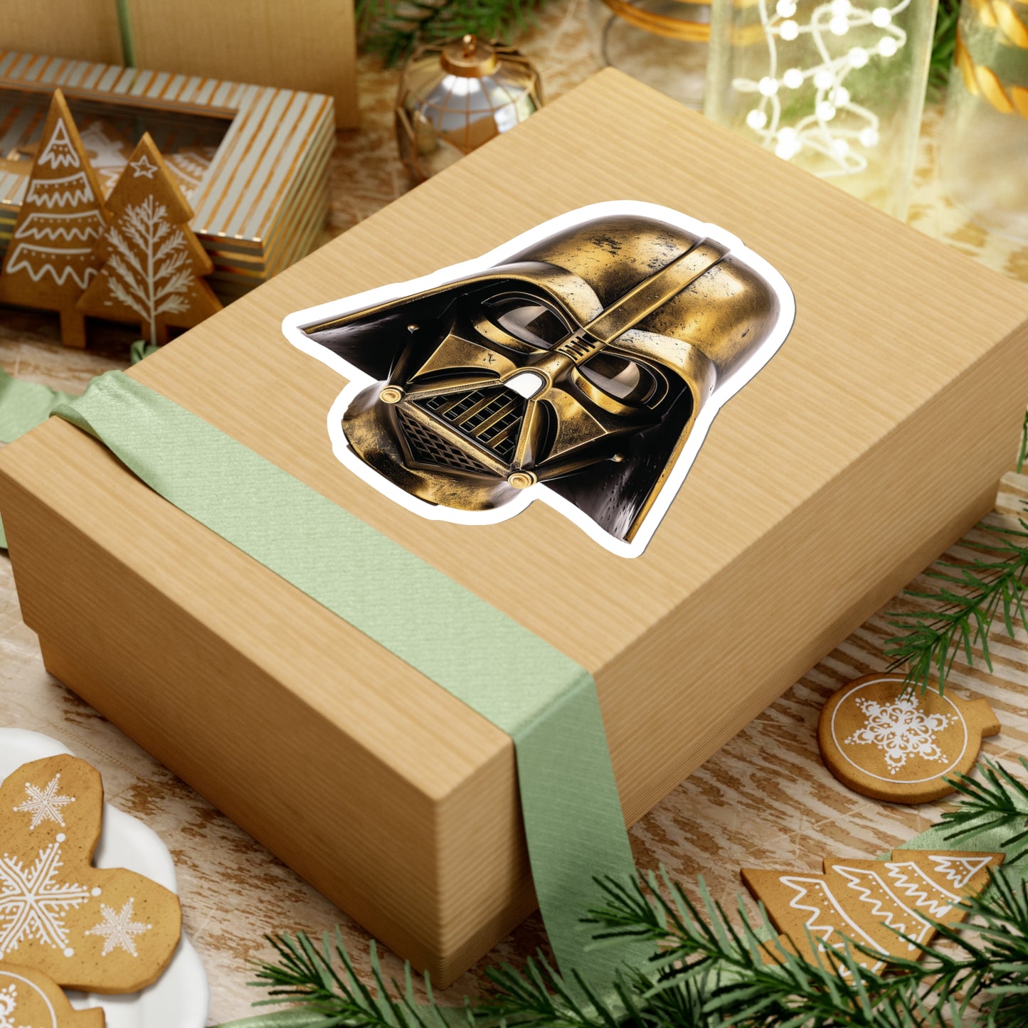Gold Darth Vader Sticker - Unleash Imperial Grandeur - Star Wars
