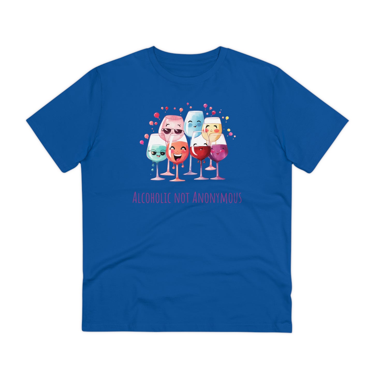Eco-Friendly 'Alcoholic Not Anonymous' T-Shirt - Kawaii Wine Party Design, Unisex