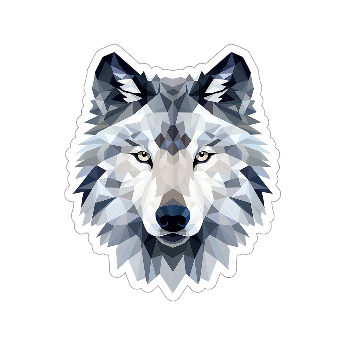 Geometric Facet Wolf Sticker