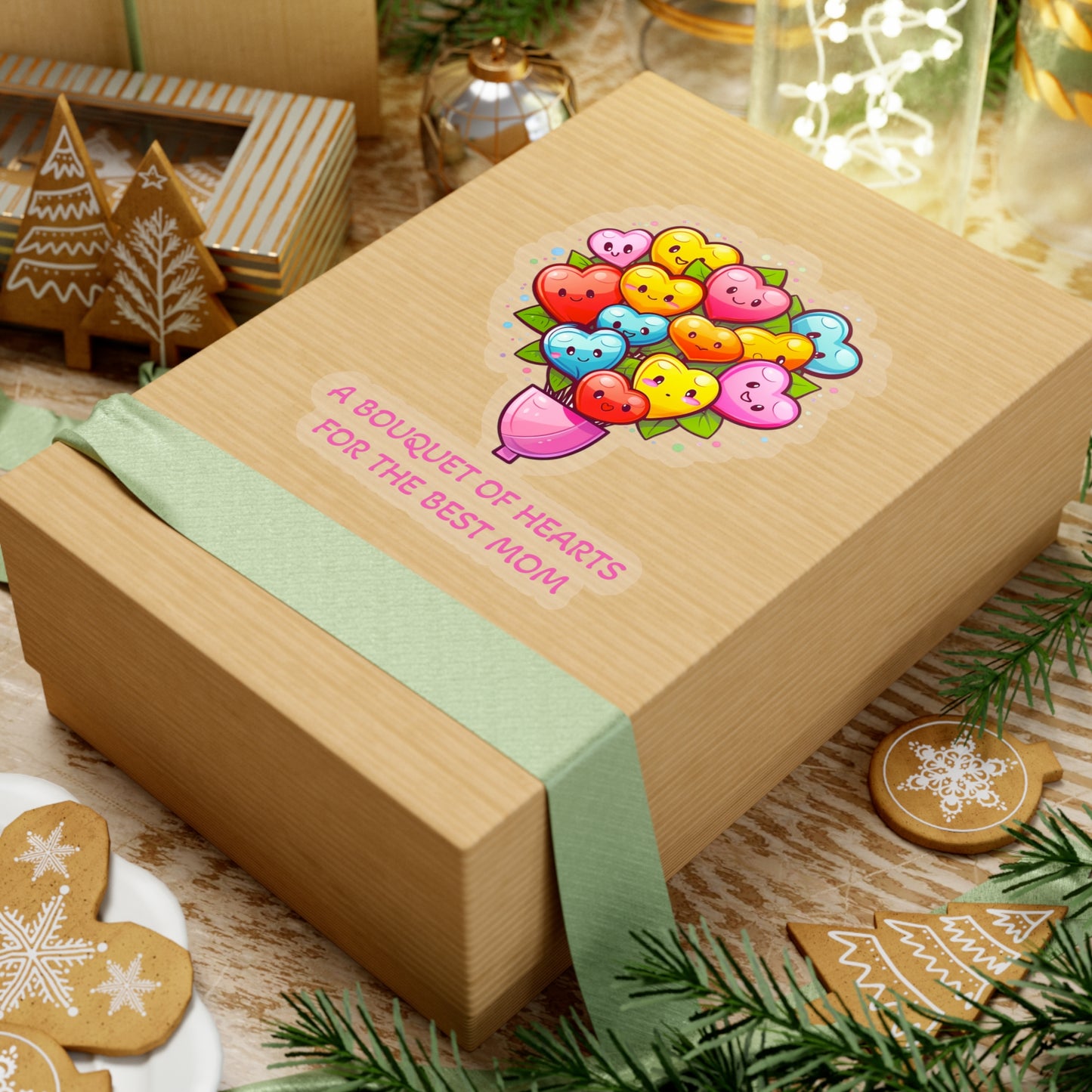 A Bouquet of Hearts for the Best Mom Sticker - Celebrate Mother's Day with Love and Appreciation