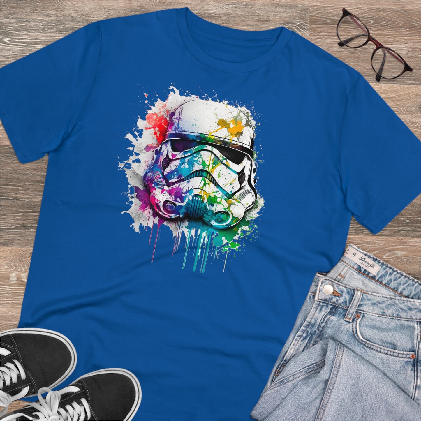 Storm Trooper in Watercolor Style Organic Unisex T-Shirt - Add Some Unique and Eco-Friendly Style to Your Wardrobe