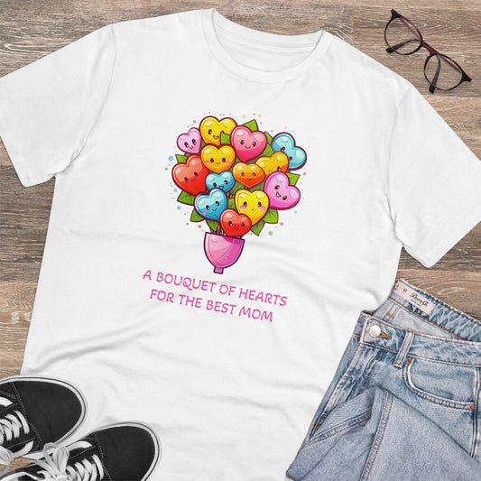 Bouquet of Hearts for the Best Mom" Unisex Eco-Friendly T-Shirt - Celebrate Mother's Day with Style and Sustainability