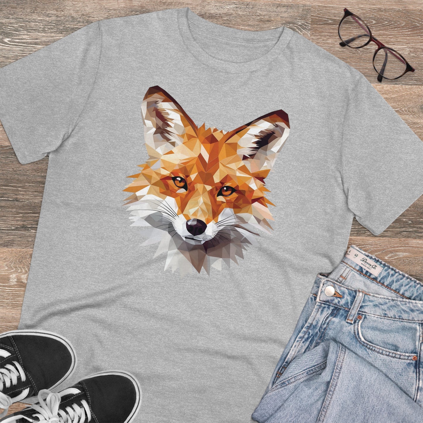 Fox Polygonal T-Shirt - Embrace Sly Charm