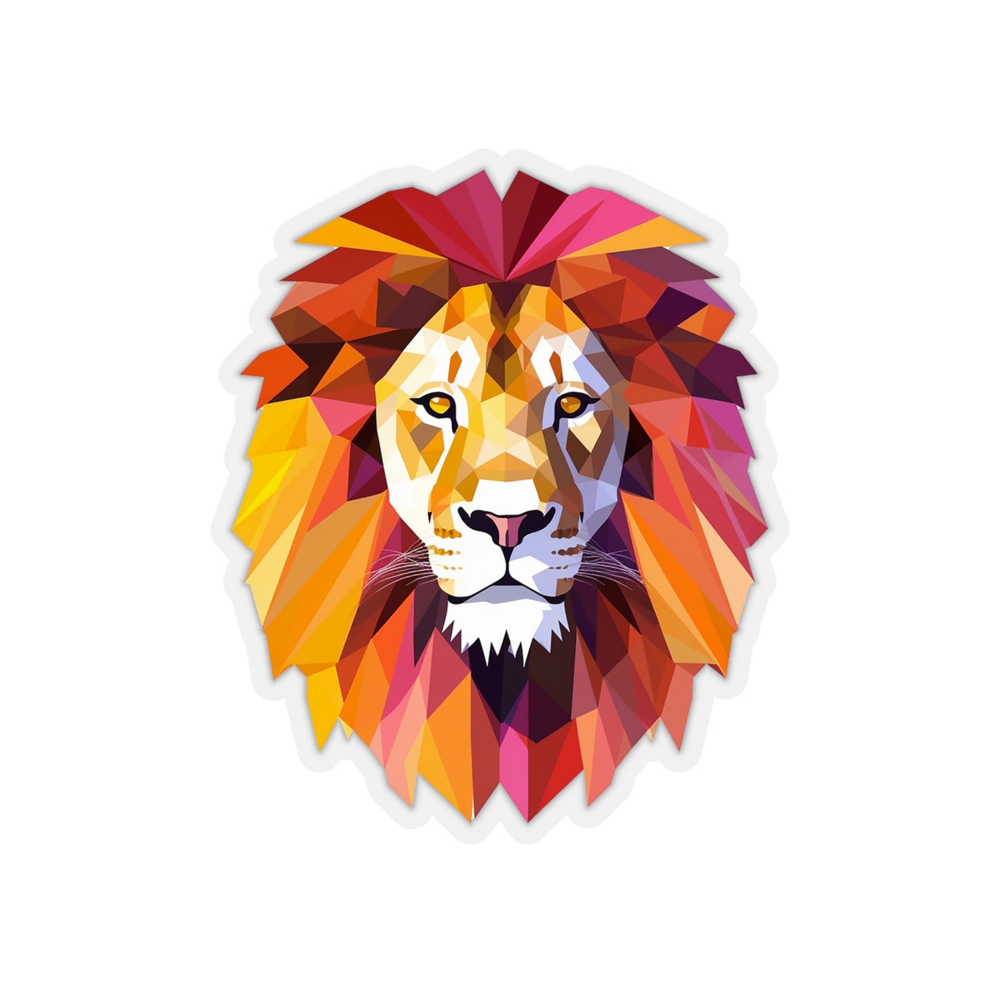 Lion Sticker - Roar with Geometric Majesty