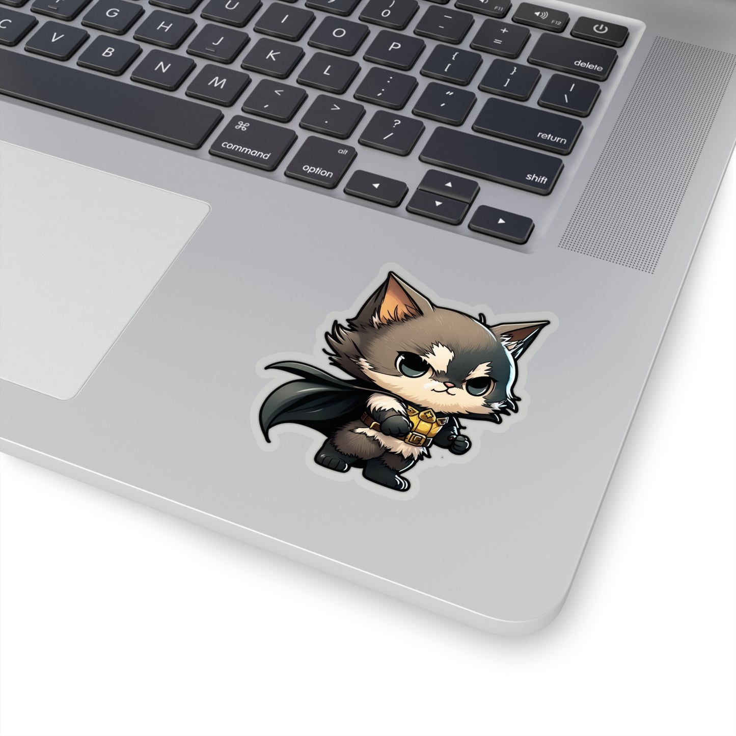 Cute and Fluffy Batcat Kitten Sticker - Ready to Take on the Bad Guys