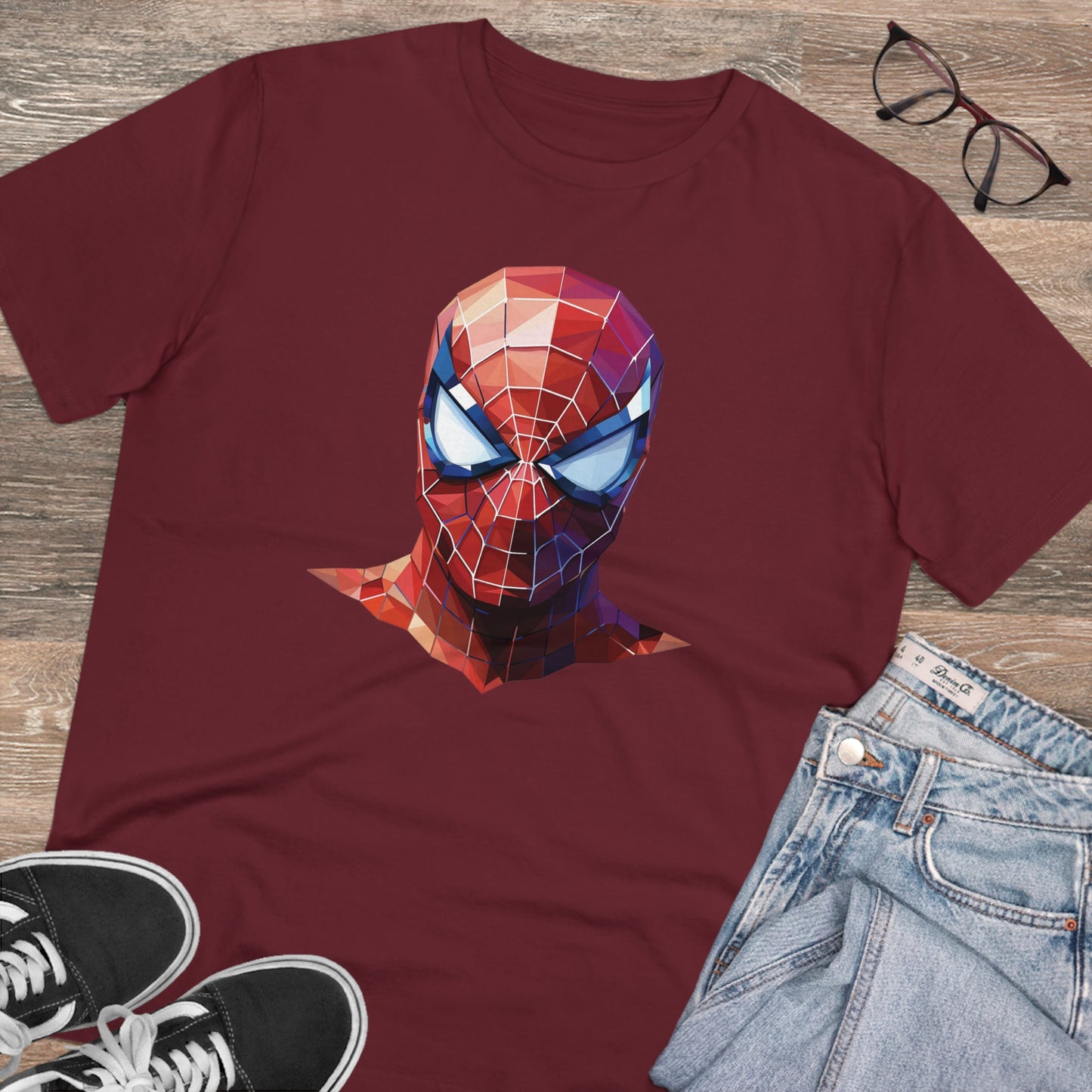Spider-Man Polygonal Geometric T-Shirt - Swing into Stylish Adventure