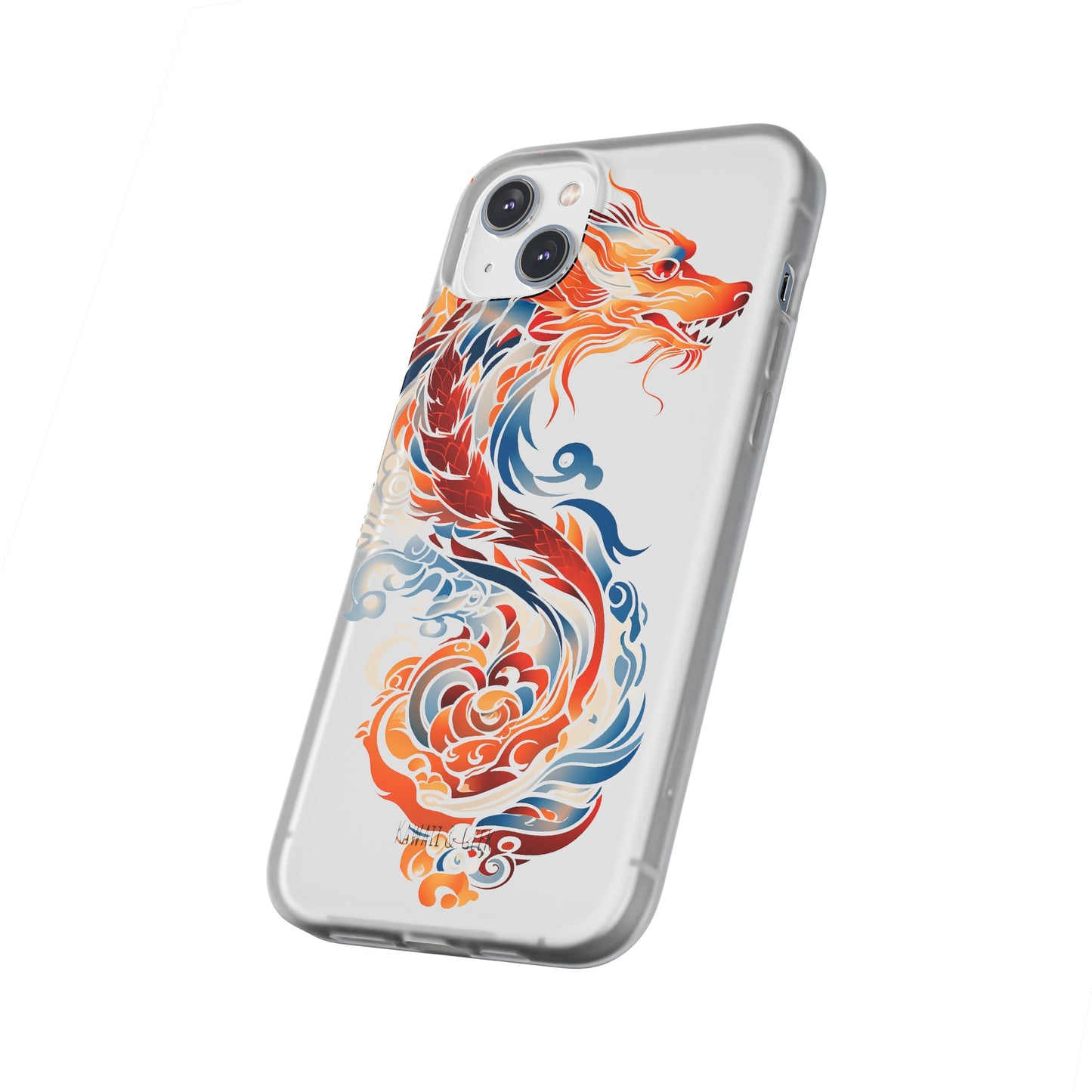 Elegant Chinese Ink Dragon Flexi Transparent Phone Case