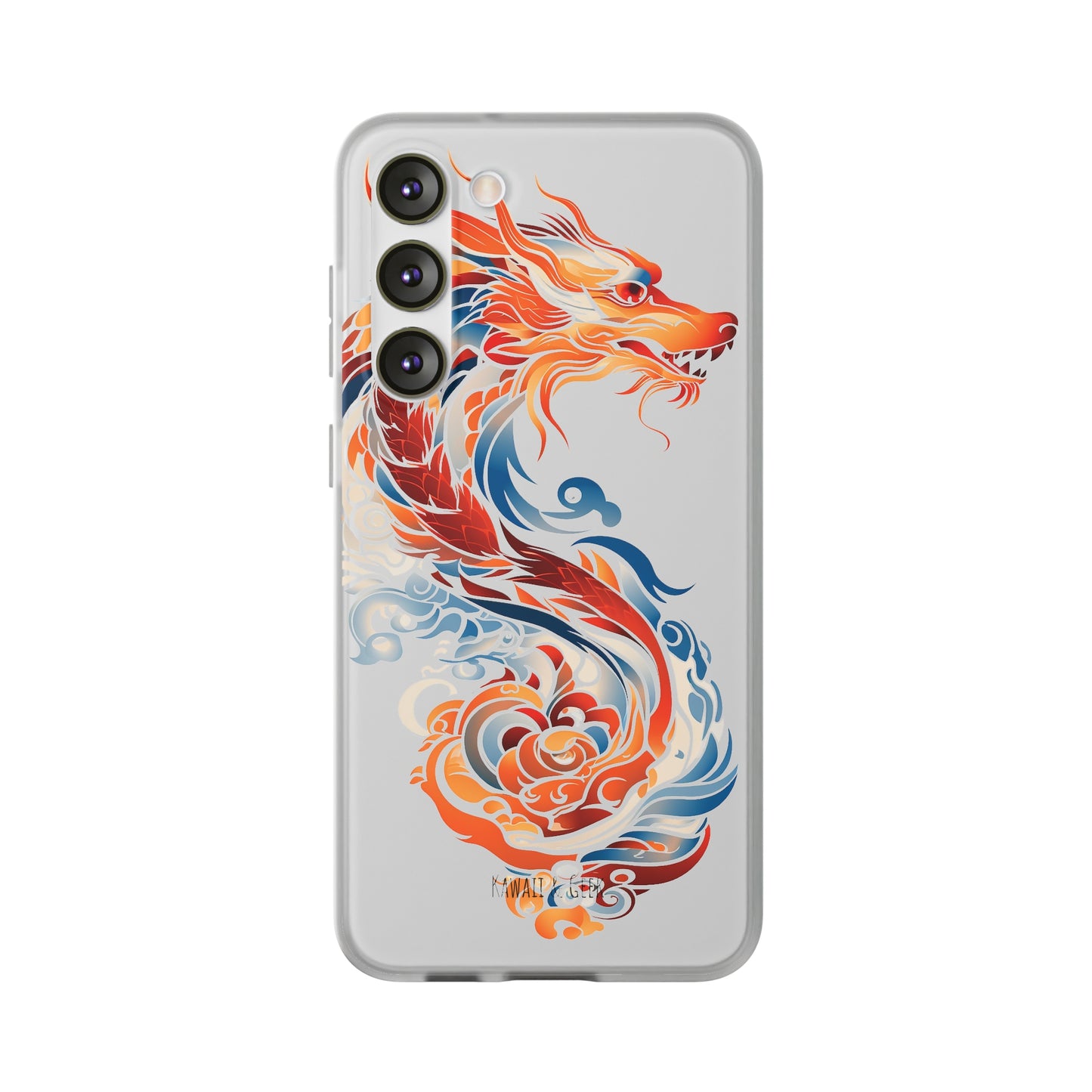 Elegant Chinese Ink Dragon Flexi Transparent Phone Case