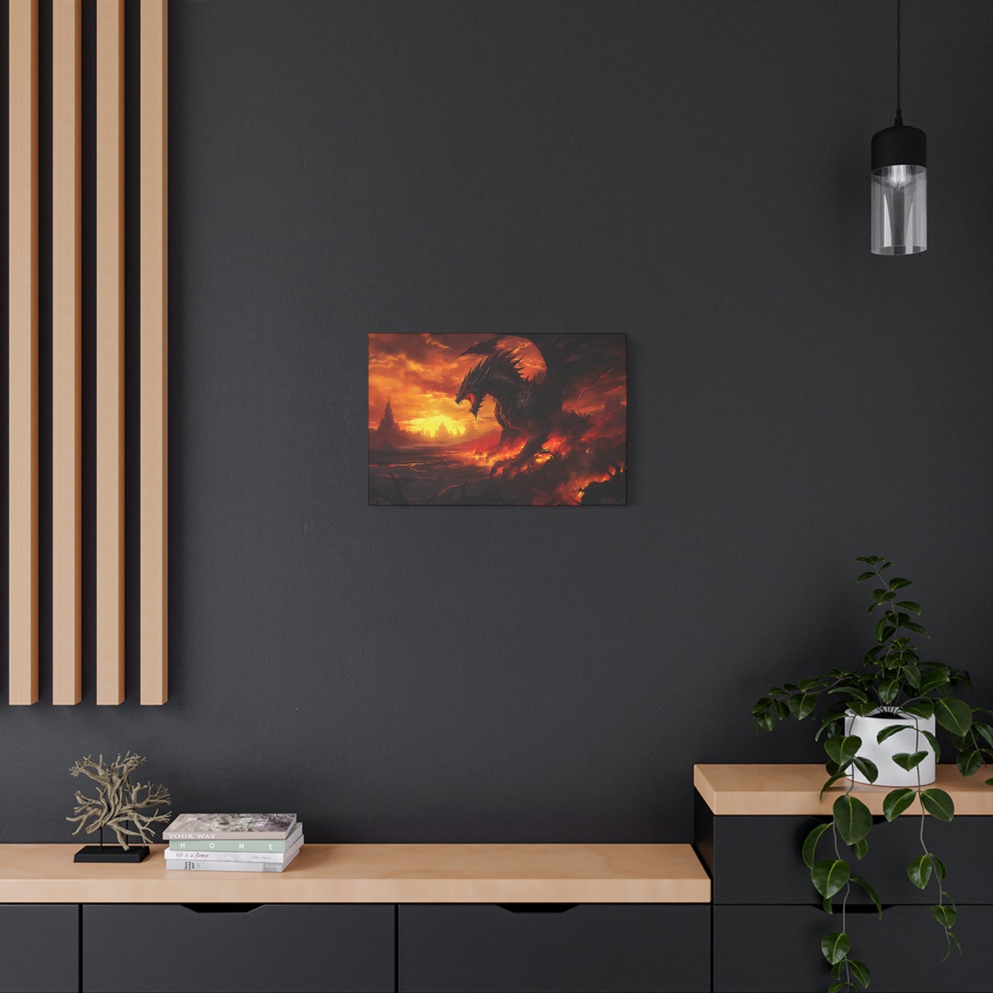 Unleash the Mighty: Gigantic Fire Dragon Canvas