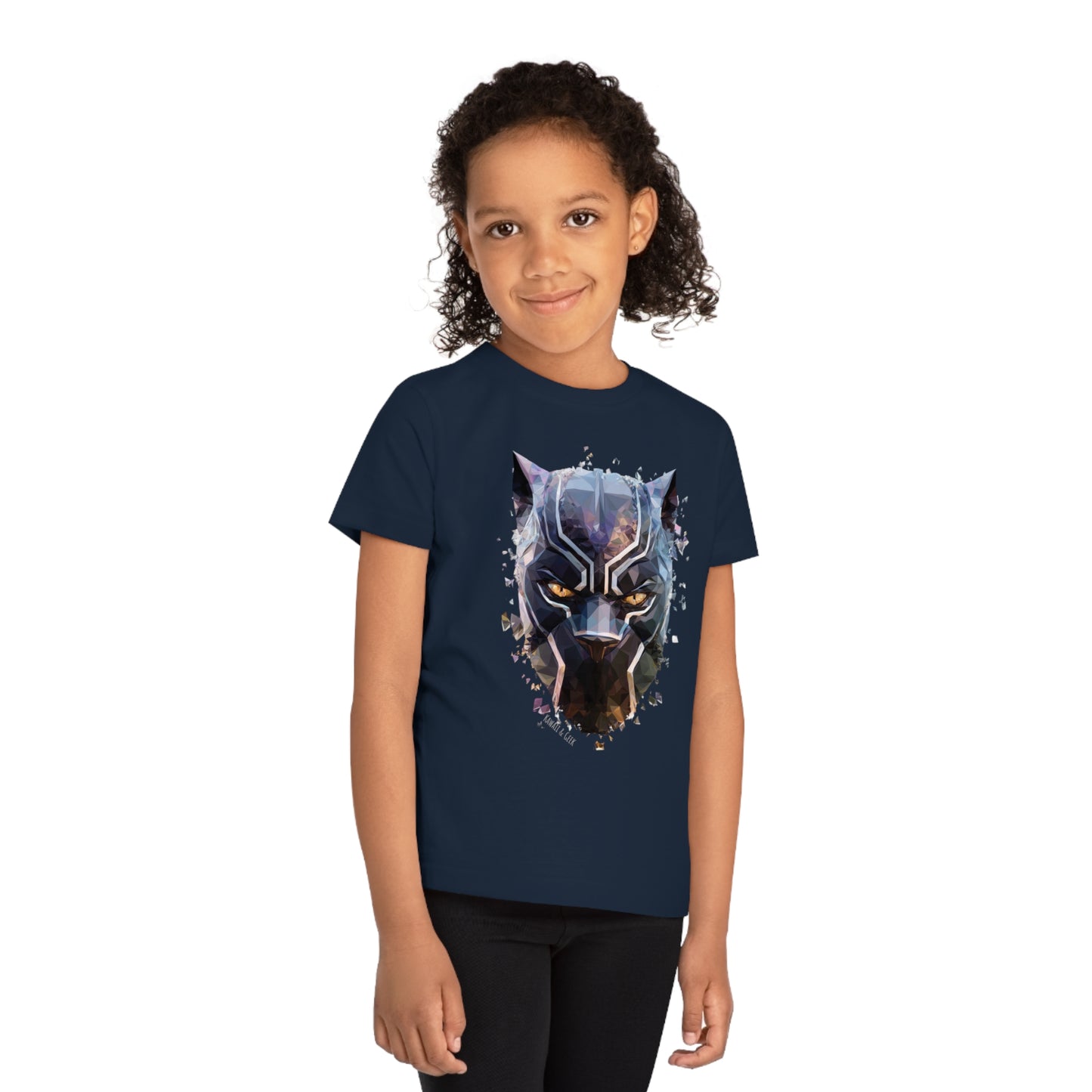 Black Panther Polygonal Kids T-Shirt - Embrace Superhero Vibes